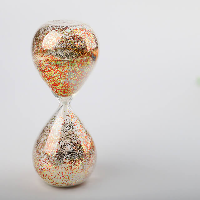 Sablier Paillettes Dorées