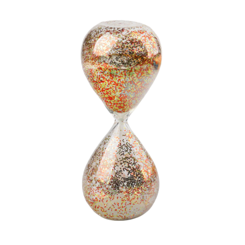 Sablier Paillettes Dorées