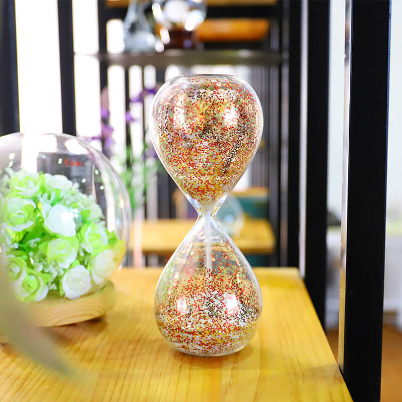 Sablier Paillettes Dorées